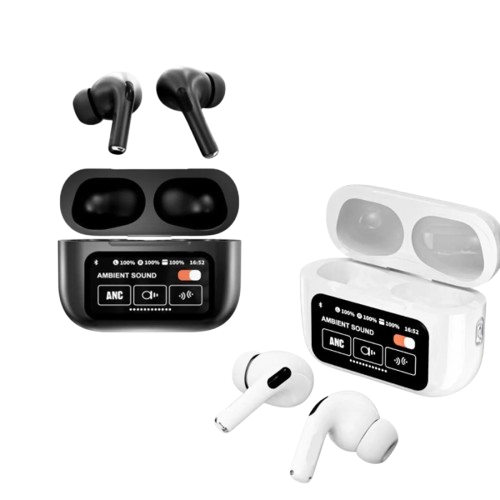 A9 Pro Airpods with Touch Screen | ANC/ENC Wireless Earbuds | Digital Display Airpods in Pakistan