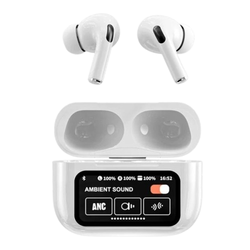 A9 Pro Airpods with Touch Screen | ANC/ENC Wireless Earbuds | Digital Display Airpods in Pakistan
