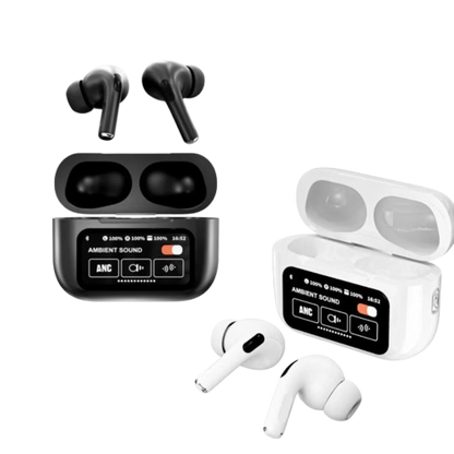 A9 Pro Airpods with Touch Screen | ANC/ENC Wireless Earbuds | Digital Display Airpods in Pakistan