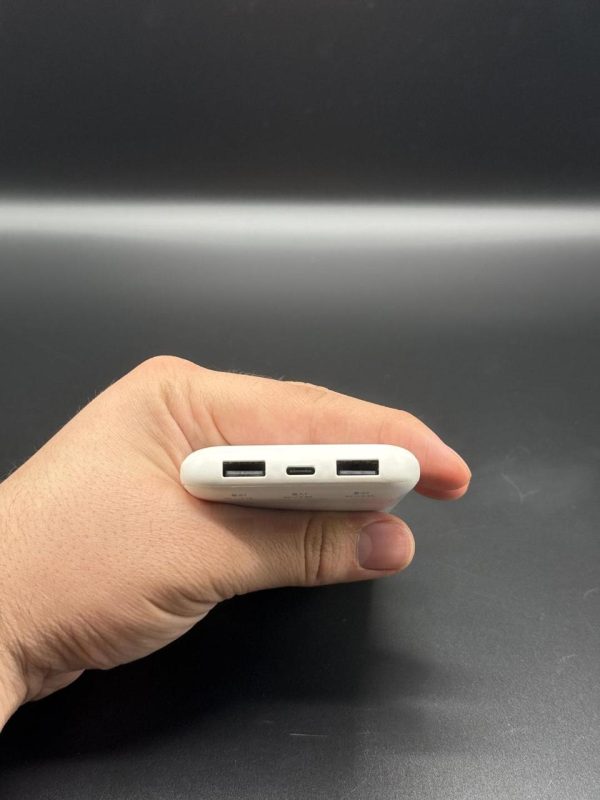 ELEC 10,000mAh Fast Charging Power Bank – Dual USB-A & Type-C Output – White Compact Powerbank with Box
