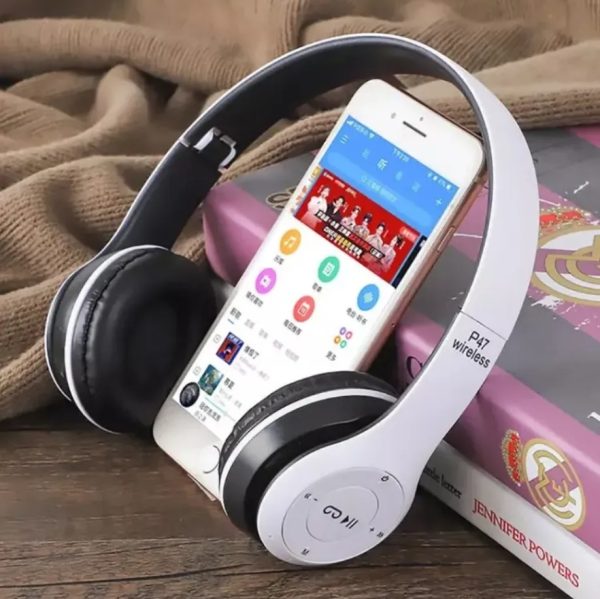 P47 Bluetooth Headphones – Foldable Over-Ear Wireless Headset for Gaming & Music (Random Color)
