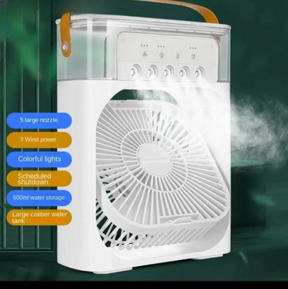 Portable USB Air Conditioner Fan – Mini Cooler & Humidifier with 3-Speed Wind Settings (Random Color)