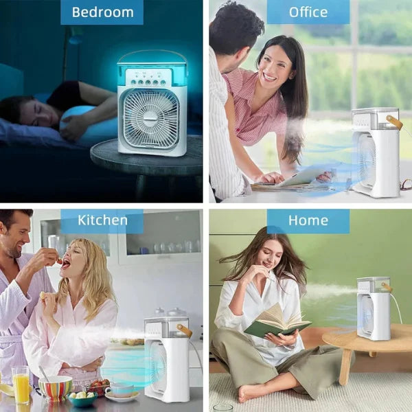 Portable USB Air Conditioner Fan – Mini Cooler & Humidifier with 3-Speed Wind Settings (Random Color)