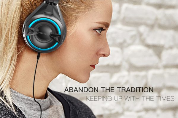 Senicc A6 USB Gaming Headset – Noise Cancelling Headphones with Mic & LED Lights (High Quality Sound)