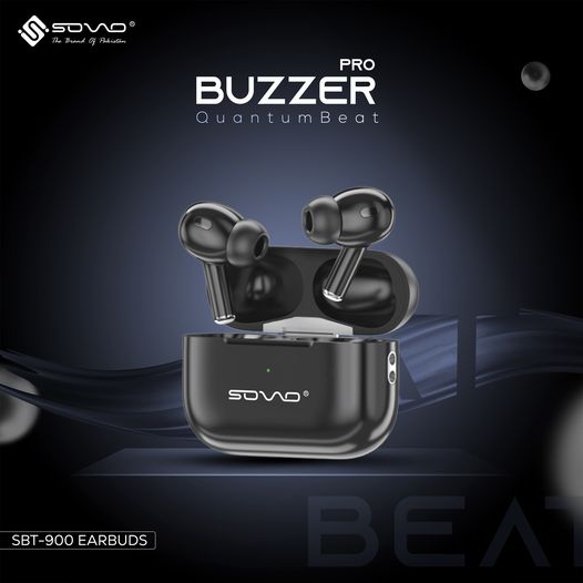 Sovo Buzzer Pro SBT-900 Earbuds – QuantumBeat Sound with Noise Cancellation | Wireless Earbuds in Pakistan